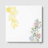 Livre d'hôtes mariage finement fleuri avec or (Verso)