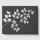 Livre d'hôtes Mariage floral argent moderne (Verso)