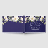 Livre d'hôtes mariage Floral Cream Navy Elegant (Complet)