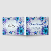 Livre D'Hôtes Mariage Floral Et Papillon Bleu (Complet)