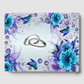 Livre D'Hôtes Mariage Floral Et Papillon Bleu (Verso)