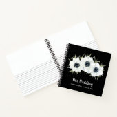 Livre d'hôtes Mariage Floral noir et blanc (Intérieur)