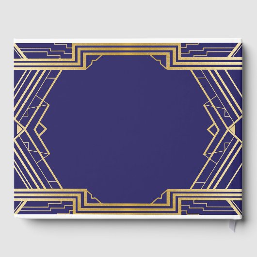 Livre d'hôtes mariage Gatsby Art Déco 1920's Gold (Verso)
