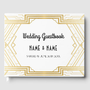 Livre d'hôtes mariage Gatsby Art Déco 1920's Gold