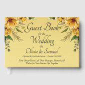 Livre d'hôtes mariage Golden Yellow Flowers (Recto)