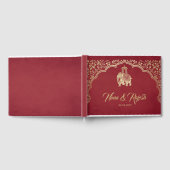 Livre d'hôtes Mariage indien avec Ganesha, Rouge, (Complet)