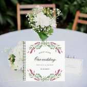 Livre d'hôtes mariage lavande rose verdure