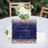 Livre d'hôtes mariage marine bleu rose or