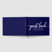 Livre d'hôtes mariage Marine Blue Chic Calligraphy (Complet)