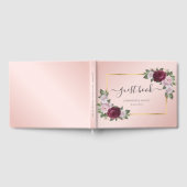Livre d'hôtes Mariage moderne Burgundy Gold Blush (Complet)