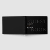 Livre d'hôtes Mariage moderne simple noir et blanc (Complet)