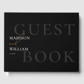 Livre d'hôtes Mariage moderne simple noir et blanc (Recto)