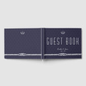 Livre D'Hôtes Mariage Nautique Avec Ancres Bleues (Complet)