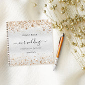 Livre d'hôtes mariage or or parties scintillant no