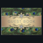 Livre d'hôtes Mariage Peacock<br><div class="desc">Livre d'or mariage Peacock avec belle bannière en diamant d'or sur un élégant arrière - plan en plumes de paon. Ce livre d'hôtes paon est facilement customisé pour votre événement en ajoutant simplement le texte de votre choix dans le style de police que vous préférez. Il s'agit d'un design imprimé...</div>