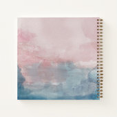 Livre d'hôtes Mariage rose et bleu Aquarelle (Dos)