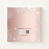 Livre d'hôtes mariage rose or argent parties scint (Dos)