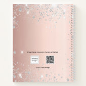 Livre d'hôtes mariage rose or argent parties scint (Dos)