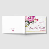 Livre d'hôtes mariage - Rose Rose Aquarelle Or (Complet)