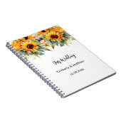 Livre d'hôtes mariage tournesol chute d'aquarelle (Côté Droit)