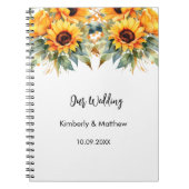 Livre d'hôtes mariage tournesol chute d'aquarelle (Devant)