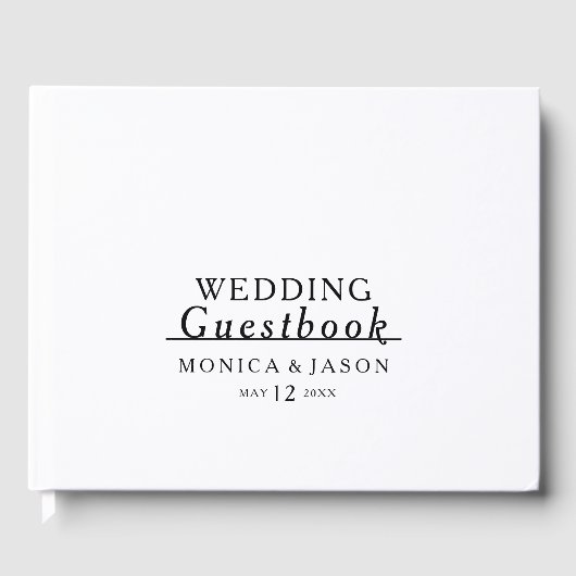 Livre d'hôtes minimaliste classique pour Mariage (Recto)