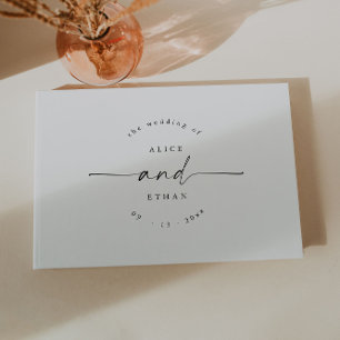 Livre d'hôtes minimaliste moderne pour Mariage