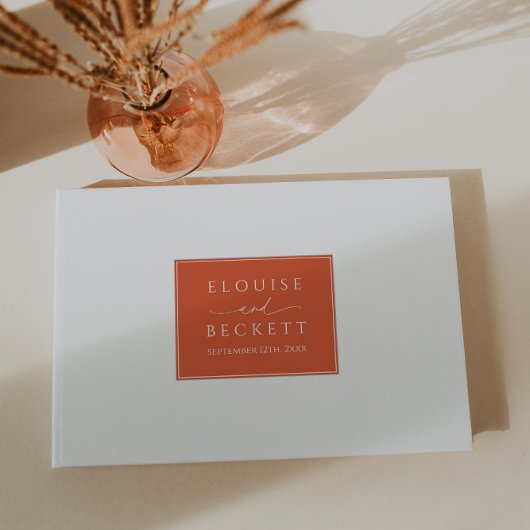 Livre d'hôtes moderne Burnt Orange Mariage