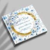 Livre d'hôtes moderne Pastel Blue Gold Parties sci