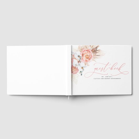 Livre d'hôtes Pampas Grass Pink Mariage (Complet)