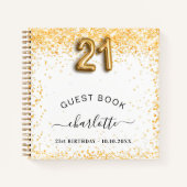 Livre d'hôtes parties scintillant or blanc 21e ann (Devant)