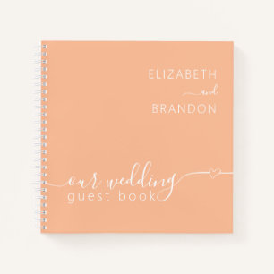 Livre d'hôtes Peach Fuzz Modern Minimal Mariage