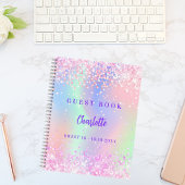 Livre d'hôtes Pink holographic confetti Sweet 16