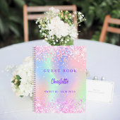 Livre d'hôtes Pink holographic confetti Sweet 16
