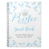 Livre d'hôtes Prince Blue Silver Baby shower (Devant)