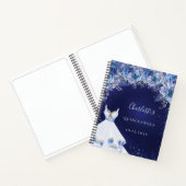 Livre d'hôtes Quinceanera bleu parties scintillant (Intérieur)