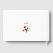 Livre d'hôtes Red & White Rustic Floral Mariage (Verso)
