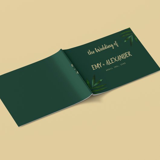 Livre d'hôtes Rich Green Golden Theme