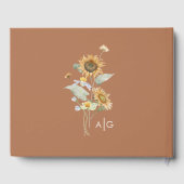Livre d'hôtes Rustic Sunflower Beige Mariage (Verso)