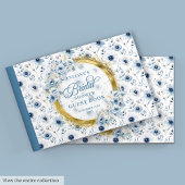 Livre d'hôtes Soft Pastel Blue Gold Boho Fleurs sa