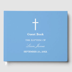 Livre d'hôtes Stylish Blue Baptism