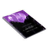 Livre d'hôtes Sweet 16 noir violet nom de la parti (Côté Droit)