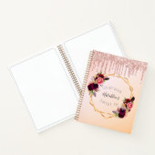 Livre d'hôtes Sweet 16 rose or parties scintillant (Intérieur)