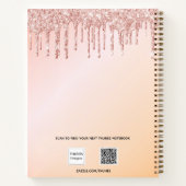 Livre d'hôtes Sweet 16 rose or parties scintillant (Dos)