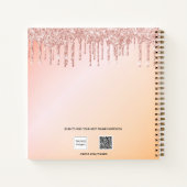 Livre d'hôtes Sweet 16 rose or parties scintillant (Dos)