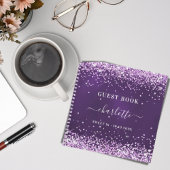 Livre d'hôtes Sweet 16 violet nom de la parties sc