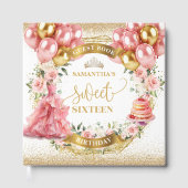 Livre d'hôtes Sweet sixteen Fleurs blanches Or (Recto)