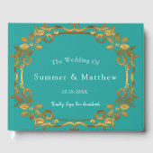 Livre d'hôtes Turquoise et Gold Mariage (Recto)