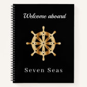 Livre d'hôtes yacht noir nom de l'or volant (Devant)