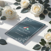 Livre d'Inséparables Floraux Bleu & Blanc Mariage